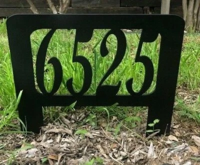 Metal Address Number Yard Stake Plasma Cut Art Custom - Image 1 of 4