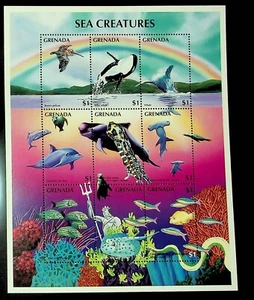 GRENADA Sc 2587-90 NH 2MINISHEETS+2S/S OF 1996 - SEA LIFE - (AS24) - Picture 1 of 3