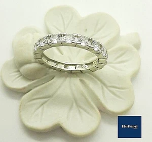 Anello Donna in argento 925 rodiato Veretta zirconi brillanti eternity 3,5 mm - Foto 1 di 9