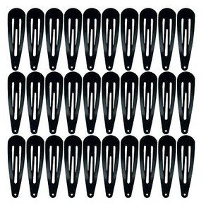 Set Large Size Hair Claws 30pack Black 2 Inch Barrettes Hair Clip Metal Snap - Picture 1 of 3