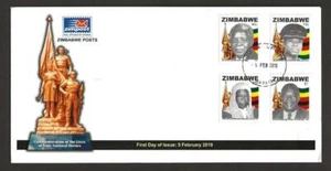 ZIMBABWE 2018 HEROS OF ZIMBABWE SET OF 4 FINE USED ON FDC - Bild 1 von 1