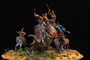 Elefante indiano Сcampagna di Alessandro Magno soldatino giocattolo in latta dipinto | Museo - Foto 1 di 14