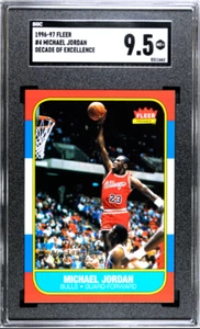 1996-97 Fleer #4 Michael Jordan Decade Of Excellence SGC 9.5 MT+ - Picture 1 of 2