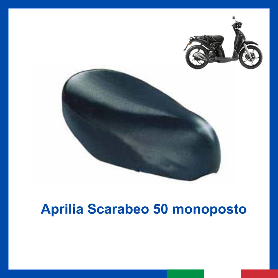 Coprisella per scooter APRILIA SCARABEO 50 monoposto ecopelle sky nero - Immagine 1 di 1