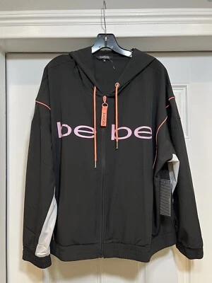 Chaqueta cortavientos Bebe para mujer negra bolsillos con cremallera sudadera con capucha deportes acuáticos talla 3X Foto 1 de 4