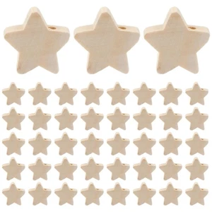 100 Pcs Wooden Bead Material Child Star Beads for Embroidery Small Stars Crafts - Picture 1 of 12