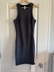 Lululemon geripptes Softstreme Slim-Fit Trägerkleid schwarz Damengröße 8 NEU - Bild 1 von 4