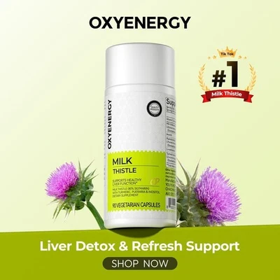 Oxyenergy Milk Thistle Liver Detox & Colon CleanseNatural Liver Health Support w - Image 1 of 4