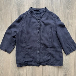 Seasalt Cornwall 'Bullfinch Jacket' - Taglia 18 - 100% Lino - Grigio/Blu - Foto 1 di 10