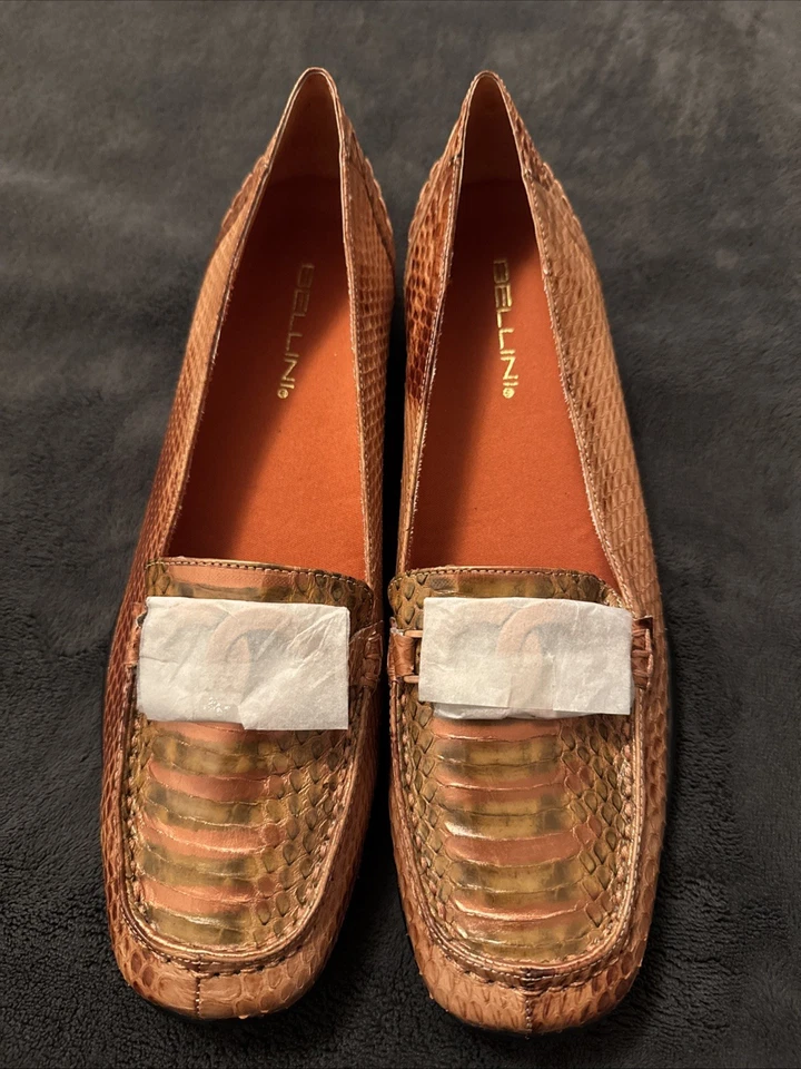 复古 Bellini 女鞋 正品 蛇皮 巴塞罗那 10 码干邑 全新 — 第 1/4 张图片