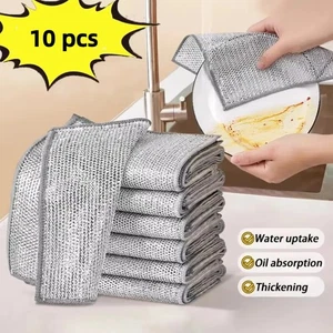 10pcs Non-stick Wire Dishwashing Rags Kitchen Stovetop Dishwashing Kitchen - Picture 1 of 12
