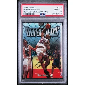 1997 Topps Finest Silver rifrattore con rivestimento 275 Dennis Rodman /1090 PSA 10 Pop1 - Foto 1 di 11