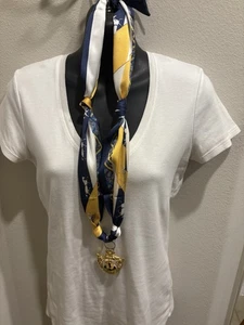 Schal Halskette Adj bis 20" gelb/blau Pferd Maritim  - Bild 1 von 6