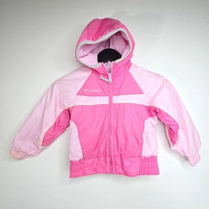 VTG Columbia Youth Girls Reversible Coat Jacket Pink Fleece Puffer Size S 4/5 - Picture 1 of 15