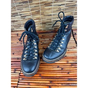 Taft The Viking Boot Damen Schwarz Leder Schnür Wander Stiefeletten Gr. 12 - Bild 1 von 8