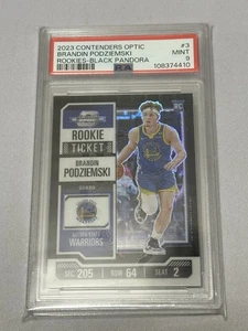 2023-24 Panini Contenders Optic Black Pandora SSP Brandin Podziemski RC PSA 9 - Picture 1 of 2