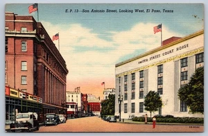 El Paso Texas San Antonio Straße Blick nach Westen Postkarte - Bild 1 von 2