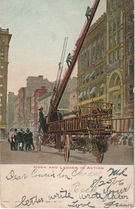 Feuerwehrhaken & Leiter in Aktion 1906 P/M von Chase, MD - Bild 1 von 2