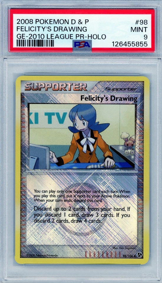 PSA 9 MINT Felicity's Drawing 98/106 Great Encounters Crosshatch Holo - Image 1 of 1