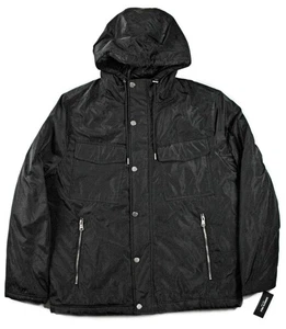 Kenneth Cole Mens Jacket XL Puffer Hooded Zip Front Long Sleeve Lined Black $195 - Picture 1 of 7