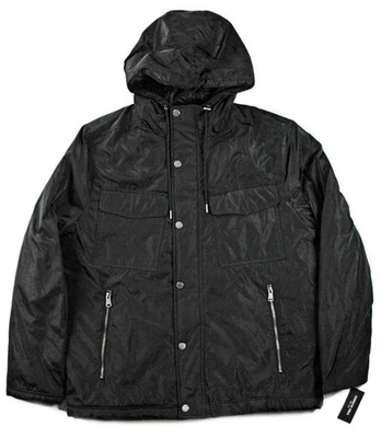 Kenneth Cole Mens Jacket XL Puffer Hooded Zip Front Long Sleeve Lined Black $195 - Image 1 of 4