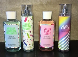 NEW Lot Bath & Body Works Rainbow Clouds Sugar Coated Mist Shower Gel RARE Disc. - Picture 1 of 8