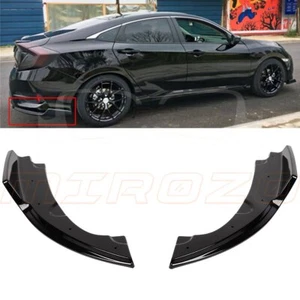 2x Rear Bumper Lip For 2016-2018 Honda Civic Sedan Gloss Black - Picture 1 of 10