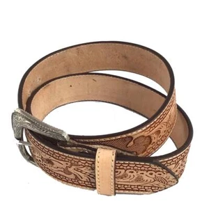 ref 10032022 ceinture WRANGLER-BEIGE cuir homme femme - Imagen 1 de 2