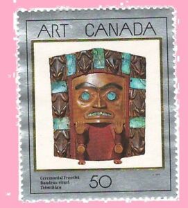 stamps CEREMONIAL FRONTLET  CANADA #1241 MASTERPIECE OF NATIVE ART uncancelled