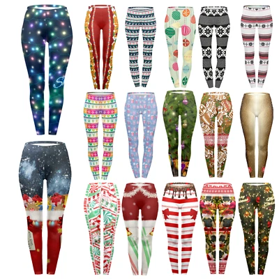 kukubird Christmas Printed Patterns Women's Yoga Gym Fitness Leggings - Image 1 of 3