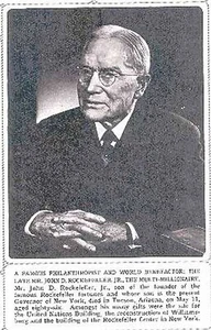 John D. Rockefeller Jr 1960 anuncio de muerte Standard Oil Company - Imagen 1 de 1