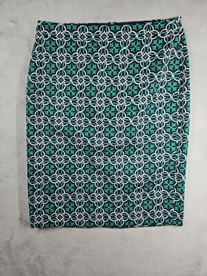 J экипажа молнии карандаш юбка зеленый темно-синий розовый Geo колена длина разрез в спине размер 6 новый без ЯРЛЫКОВ - Изображение 1 из 4