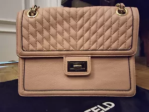 Karl Lagerfeld Paris quilted pattern Shoulder Bag with chain strap - Picture 1 of 7