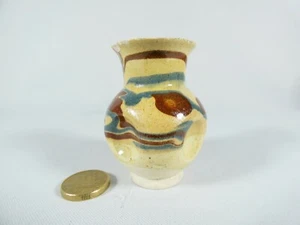 Antique Art Deco 1930 Pottery Miniature Salesman Sample Thumb Vase Urn Pot 6cm - Bild 1 von 6
