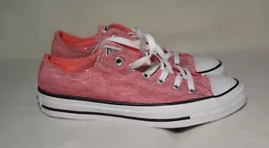 CONVERSE ALL STAR PINK / SILVER SHINY SNEAKERS WOMEN SIZE 8 / MEN SIZE 7 / UK 6 - Picture 1 of 12