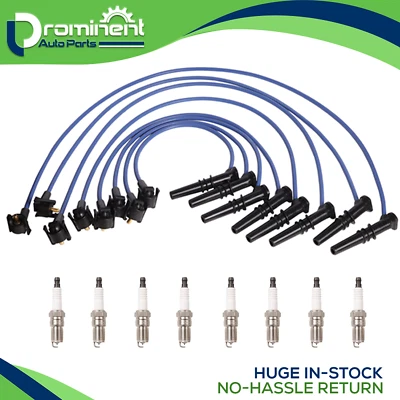 Juego de cables de 8 mm y 8 bujías de platino para Ford Expedition 1997-1999 4,6 L V8 WR5934 Foto 1 de 4