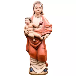 Virgen con El Niño - Talla de madera - 44 cm - Imagen 1 de 21