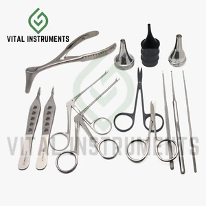 ENT Ear Instrument Set - Exam Forceps, Cannulas, Applicators, Viennas & Curettes - Picture 1 of 1