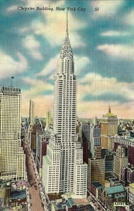 Postkarte New York, New York. "Chrysler Building". NYC. Luftaufnahme. Leinen. UNP. - Bild 1 von 2