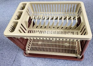 Abtropfgestell Tasse Abtropffläche Kunststoff 2 Ebenen Teller Besteck Halter Tablett Küche - Bild 1 von 9