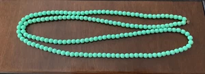 Vintage Necklace Signed CORO Green Beaded Necklace 27" - Picture 1 of 6