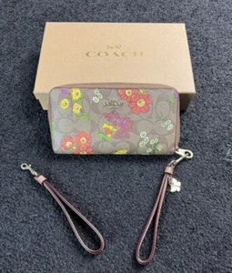 NEW Coach CR632 Boxed Long Zip Around Wallet Floral Print - Picture 1 of 9