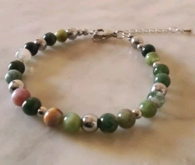 Bracciale in pietra dura naturale di agata (indiana)  - Immagine 1 di 4