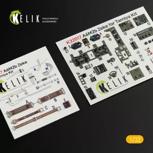 A6M2B Zeke Decalcomania Interni 3D per Kit Tamiya Scala1:32 KeliK K32017 per Kit Modellino - Foto 1 di 8