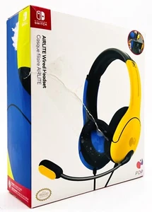 PDP AIRLITE Wired Gaming Headset with Mic for Nintendo Switch - Blue / Yellow - Picture 1 of 5