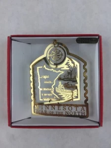 Nations Treasures Minnesota Star of North 24K Brass Metal Ornament Souvenir - Picture 1 of 7