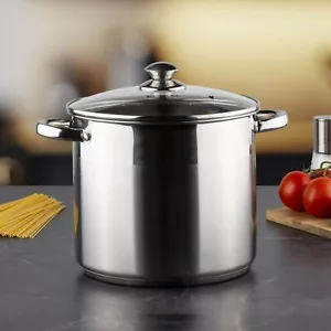 Acciaio Inox Coperchio Universale 10 Litro Pentola Zuppa Con Scala Induzione - Foto 1 di 4