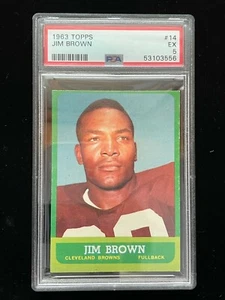 Tarjeta de fútbol americano Topps Jim Brown #14 1963 PSA 5 Cleveland Browns de la corte - Imagen 1 de 2