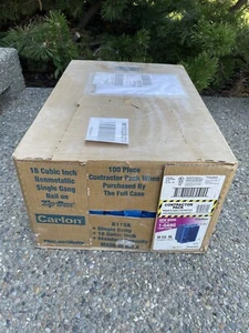 Carlon 1 Gang Switch Outlet Box 18 Cu Inch B118 New 100 Pack - Picture 1 of 3