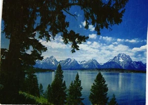 Chrome Postkarte, Teton Mountain Range, Jackson Lake, Wyoming - Bild 1 von 2